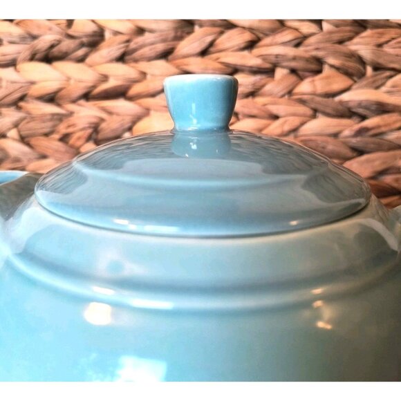 Vernon Kilns Early California Turquoise Teapot, EUC - Picture 3 of 10